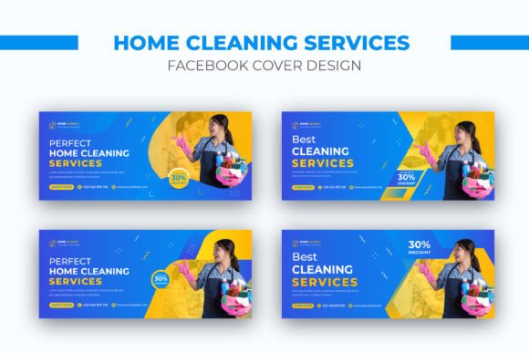 Cleaning Service Facebook Cover Template for Professional Branding