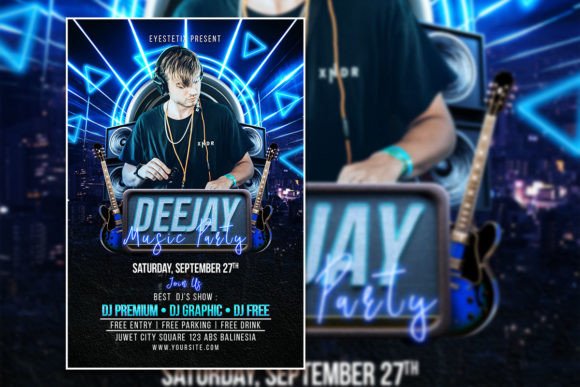 Deejay Music Party Flyer or Poster: Your Editable Template