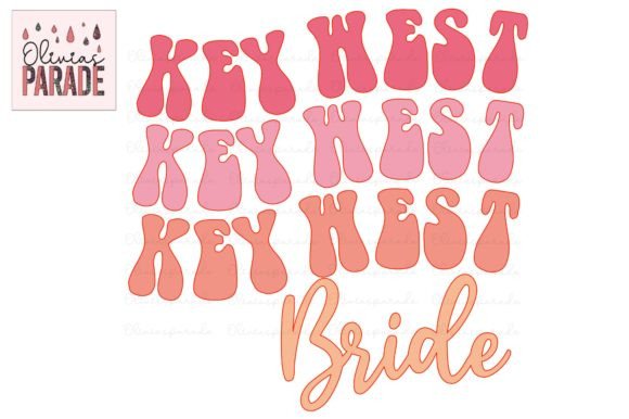 Key West Bride Groovy Png Sublimation