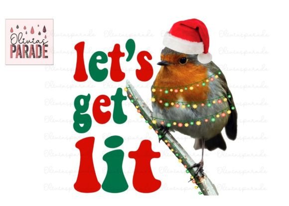 Lets Get Lit, Robin Christmas Lights Png
