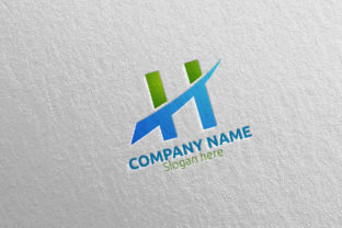 Letter H Logo Design 36: A Modern Vector Template for Financial Brands