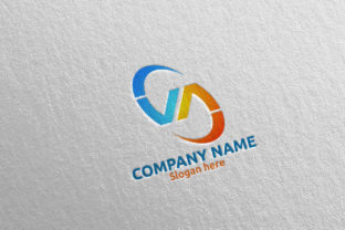 Letter V, a, VA Logo Design 67: Modern Vector Template