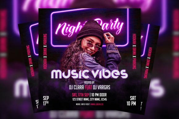 Modern Night Club Party Flyer Template for Event Promotion