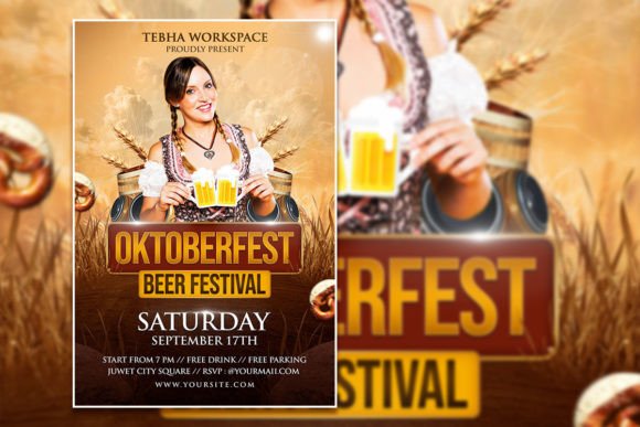 Oktoberfest Flyer & Poster: Editable Design Template